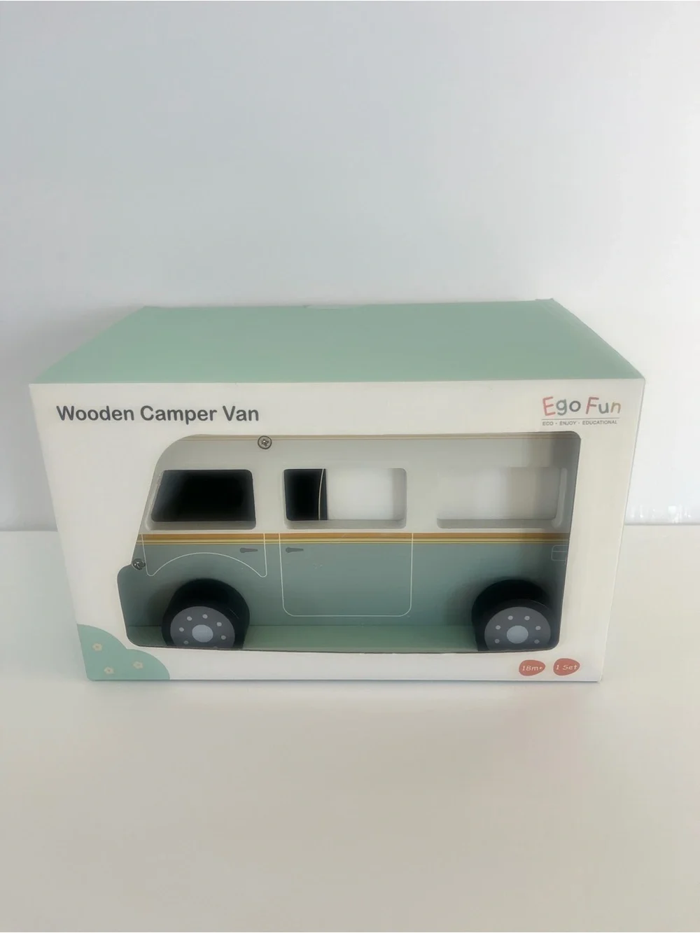 Wooden Camper Van Toy in Sage Green